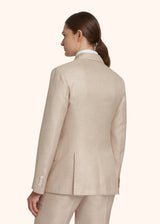 Kiton beige double-breasted jacket for woman, made of viscose - 3