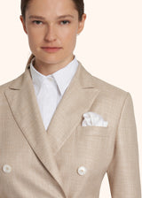Kiton beige double-breasted jacket for woman, made of viscose - 4