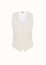 Kiton white single-breasted vest for woman, made of linen
