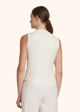 Kiton white single-breasted vest for woman, made of linen - 3
