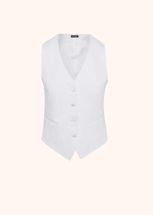 Kiton white single-breasted shirt for woman, made of viscose