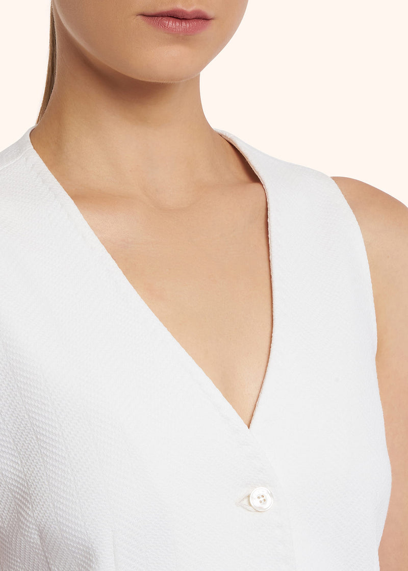 Kiton white single-breasted shirt for woman, made of viscose - 4