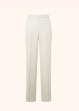 Kiton white trousers for woman, made of linen