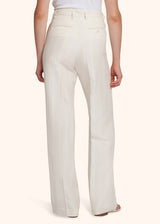 Kiton white trousers for woman, made of linen - 3