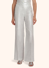 Kiton silver trousers for woman, made of linen - 2