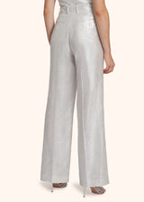 Kiton silver trousers for woman, made of linen - 3