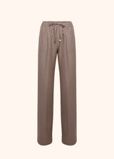 Kiton dirty white trousers for woman, made of linen