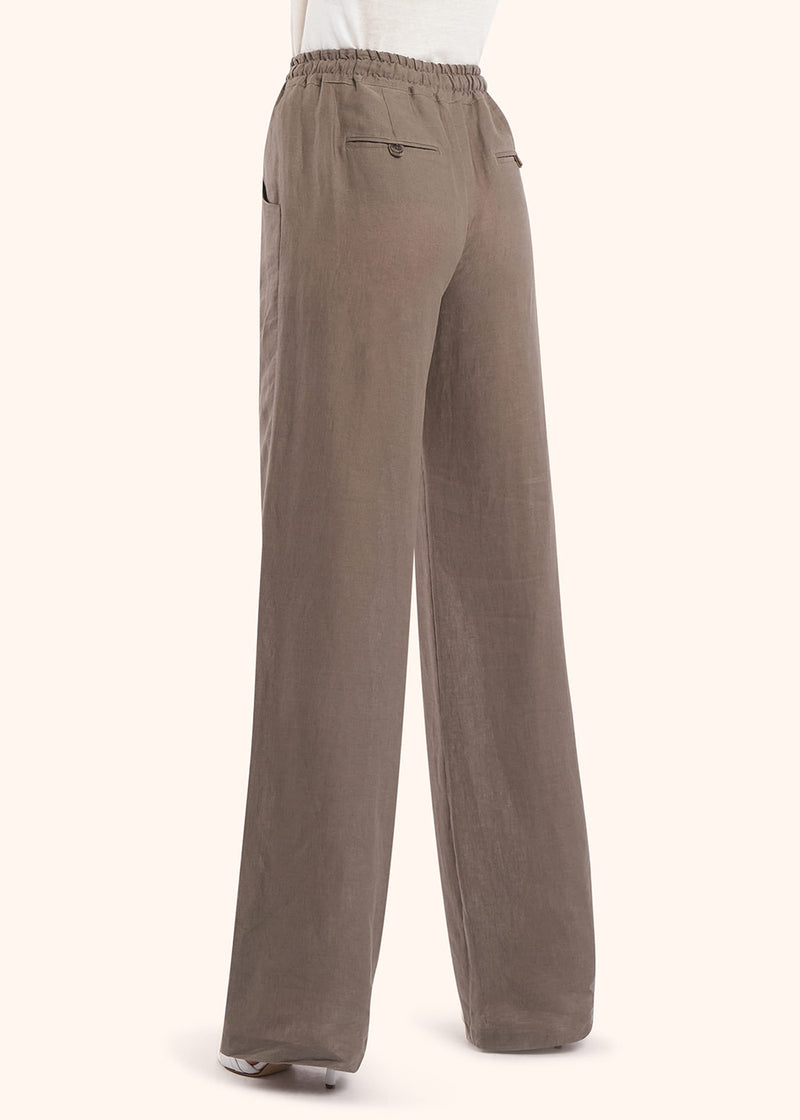 Kiton dirty white trousers for woman, made of linen - 3