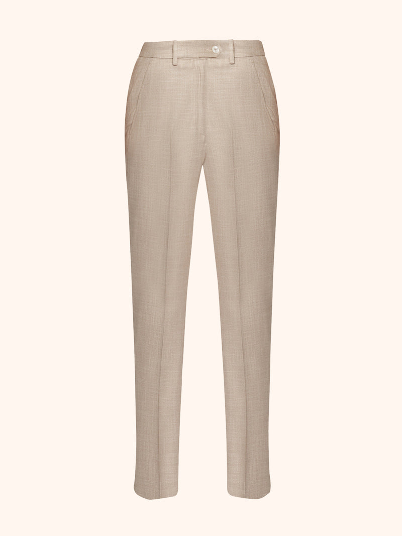Kiton beige trousers for woman, made of viscose
