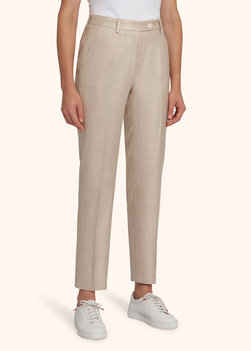 Kiton beige trousers for woman, made of viscose - 2
