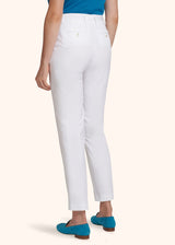 Kiton white trousers for woman, made of cotton - 3