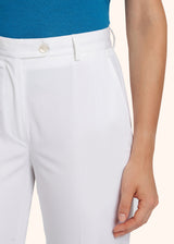 Kiton white trousers for woman, made of cotton - 4
