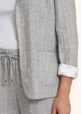 Kiton grey single-breasted jacket for woman, made of linen - 4