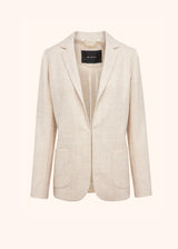 Kiton beige single-breasted jacket for woman, made of alpaca