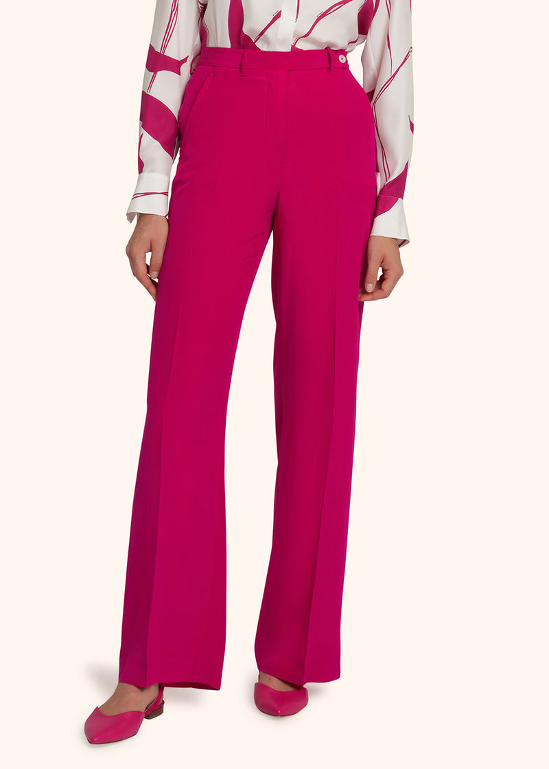 Kiton fuchsia trousers for woman, made of silk - 2
