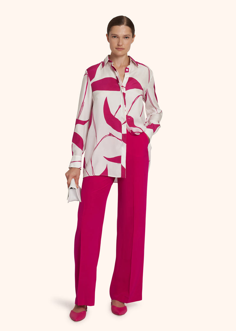 Kiton fuchsia trousers for woman, made of silk - 5