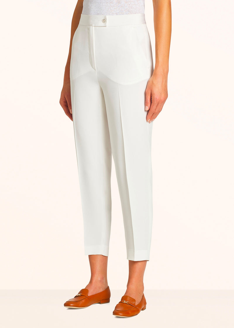 Kiton white trousers for woman, made of silk - 2
