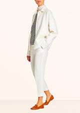 Kiton white trousers for woman, made of silk - 5