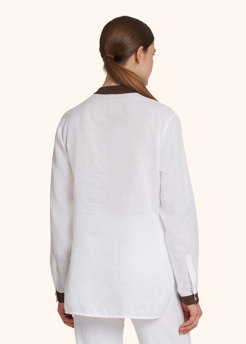 Kiton white shirt for woman, made of linen - 3