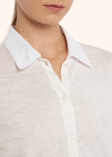 Kiton white jersey mod.shirt for woman, made of linen - 4