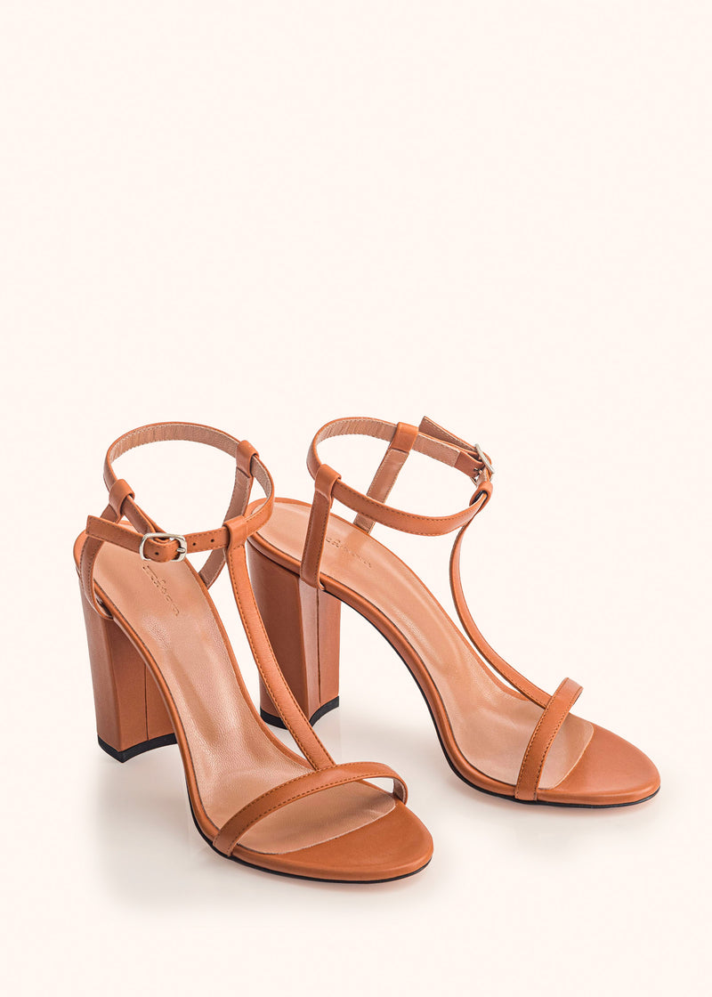 Kiton camel sandal for woman, in lambskin 2