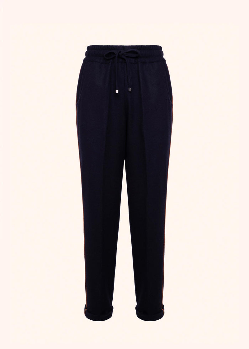 Kiton navy blue trousers for woman, made of cashmere