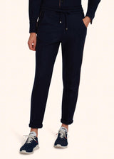 Kiton navy blue trousers for woman, made of cashmere - 2