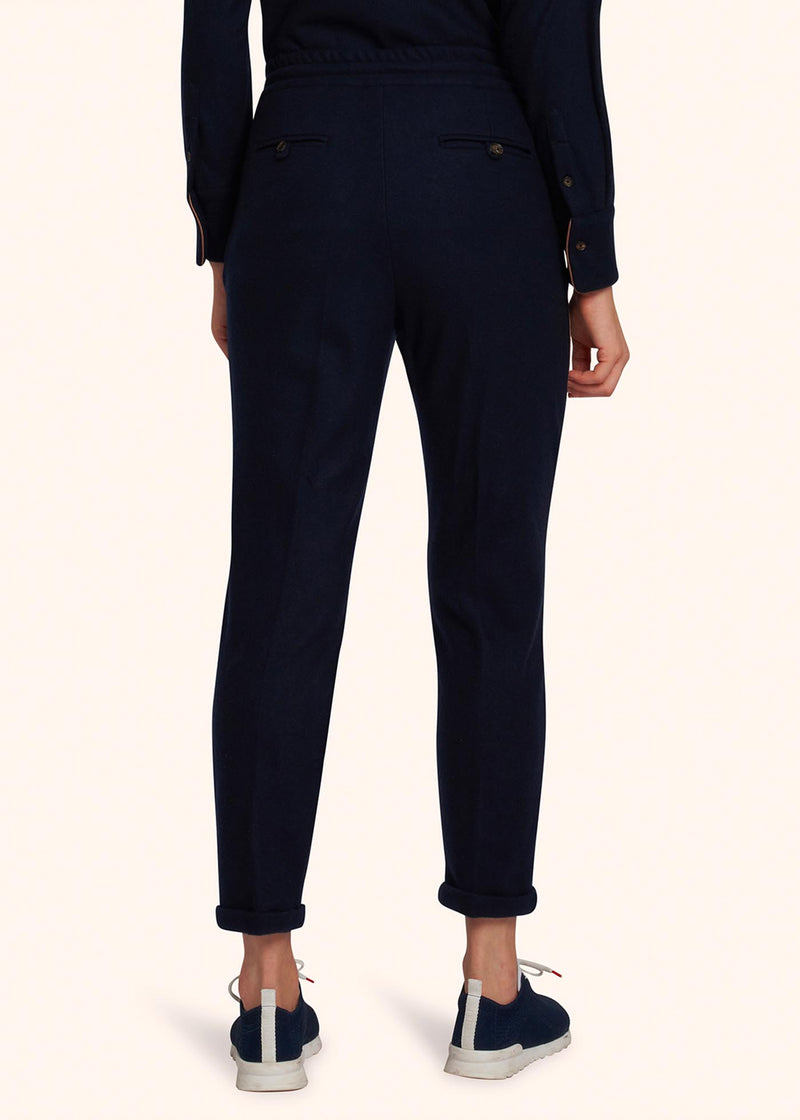 Kiton navy blue trousers for woman, made of cashmere - 3