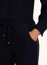 Kiton navy blue trousers for woman, made of cashmere - 4