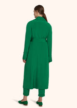 Kiton emerald green double-breasted coat for woman, made of silk - 3