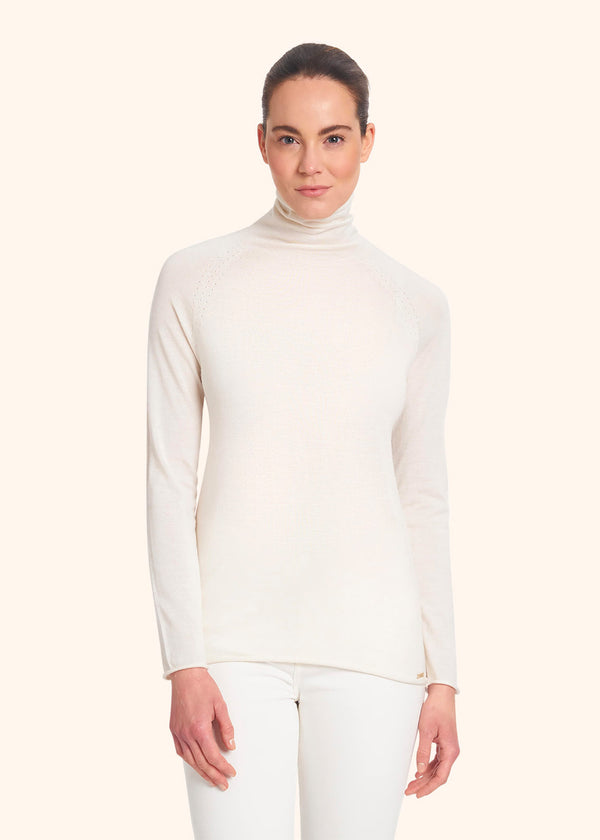 Kiton white jersey for woman, made of cashmere - 2