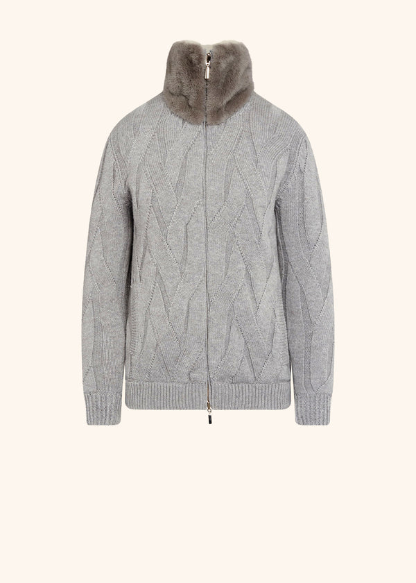 Kiton medium grey sweater for woman, made of cashmere