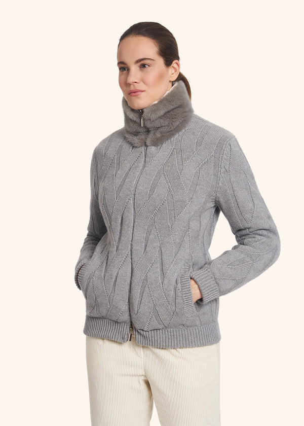 Kiton medium grey sweater for woman, made of cashmere - 2
