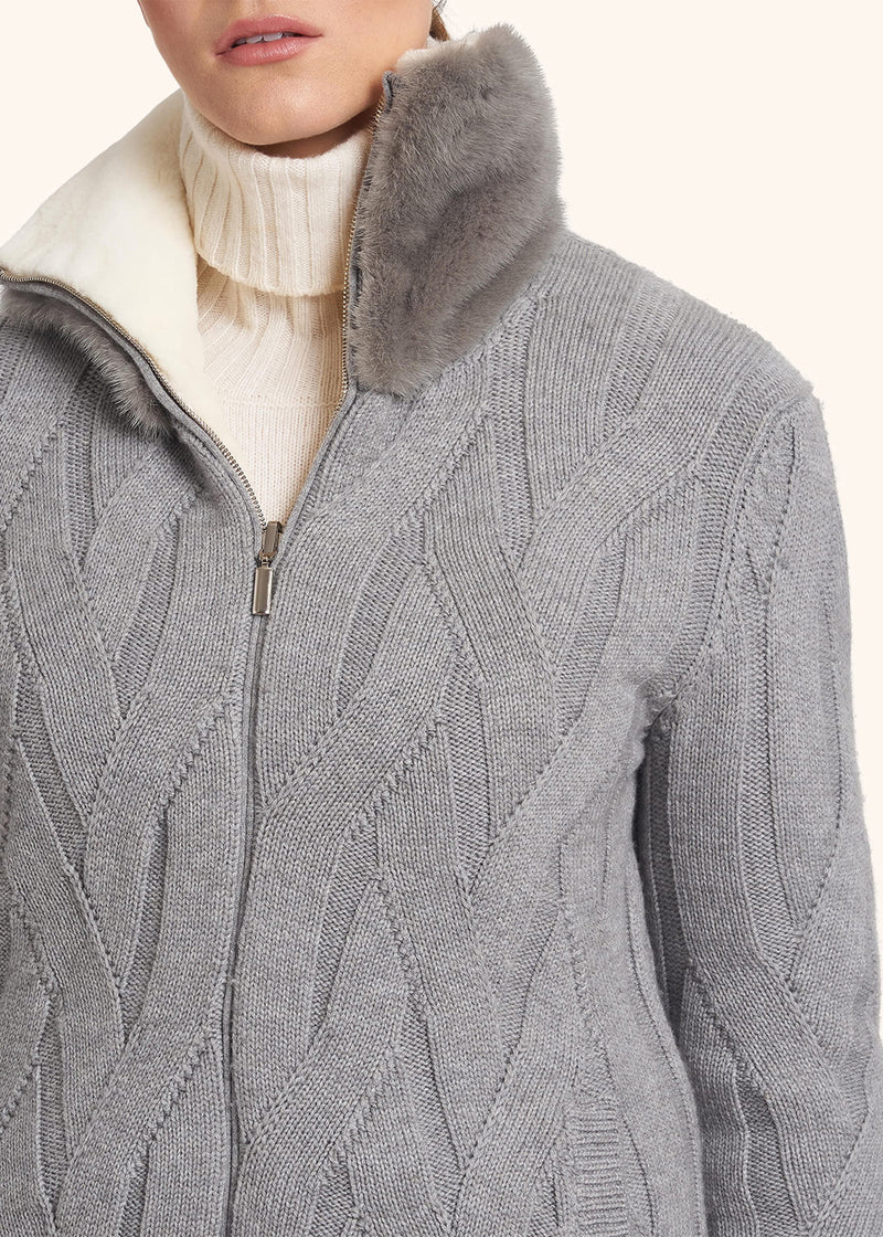 Kiton medium grey sweater for woman, made of cashmere - 4