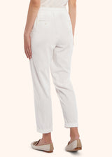 Kiton white trousers for woman, made of cotton - 3