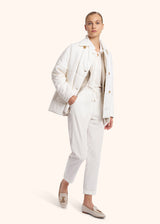 Kiton white trousers for woman, made of cotton - 5