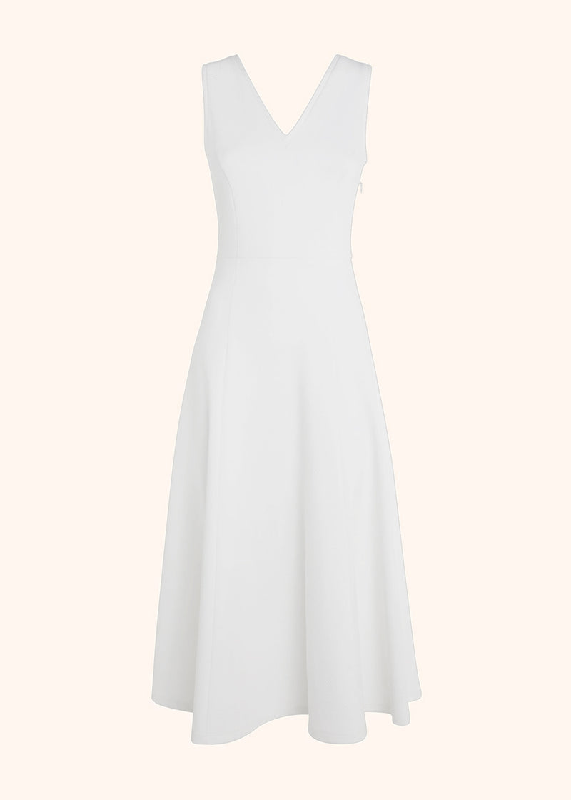 Kiton white sleeveless dress for woman, made of viscose