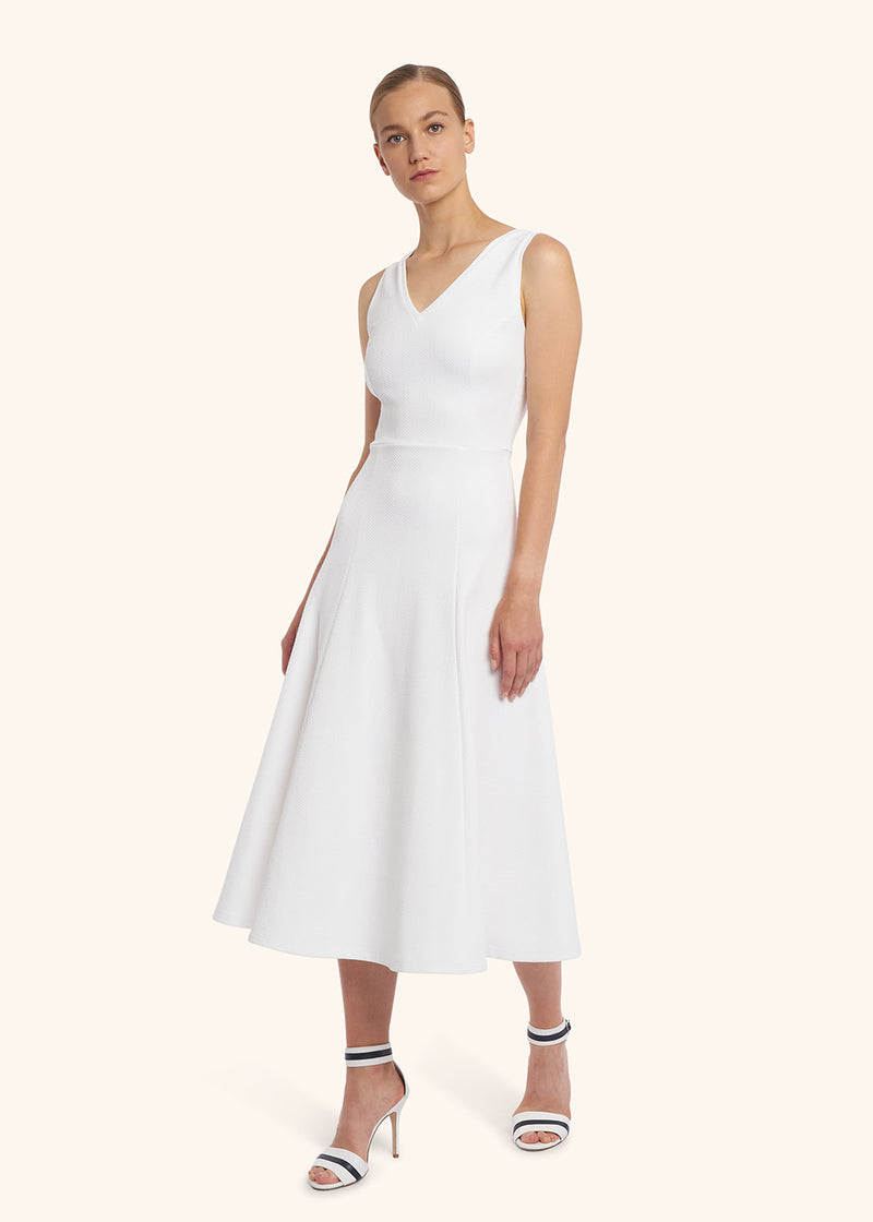 Kiton white sleeveless dress for woman, made of viscose - 2