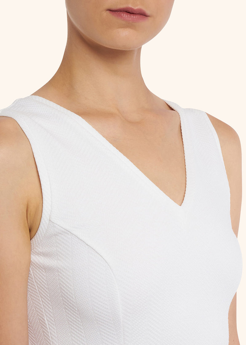 Kiton white sleeveless dress for woman, made of viscose - 4