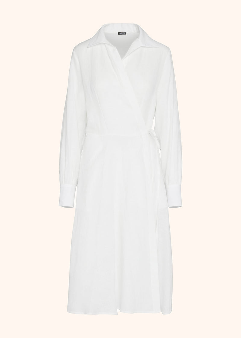 Kiton white dress for woman, made of linen