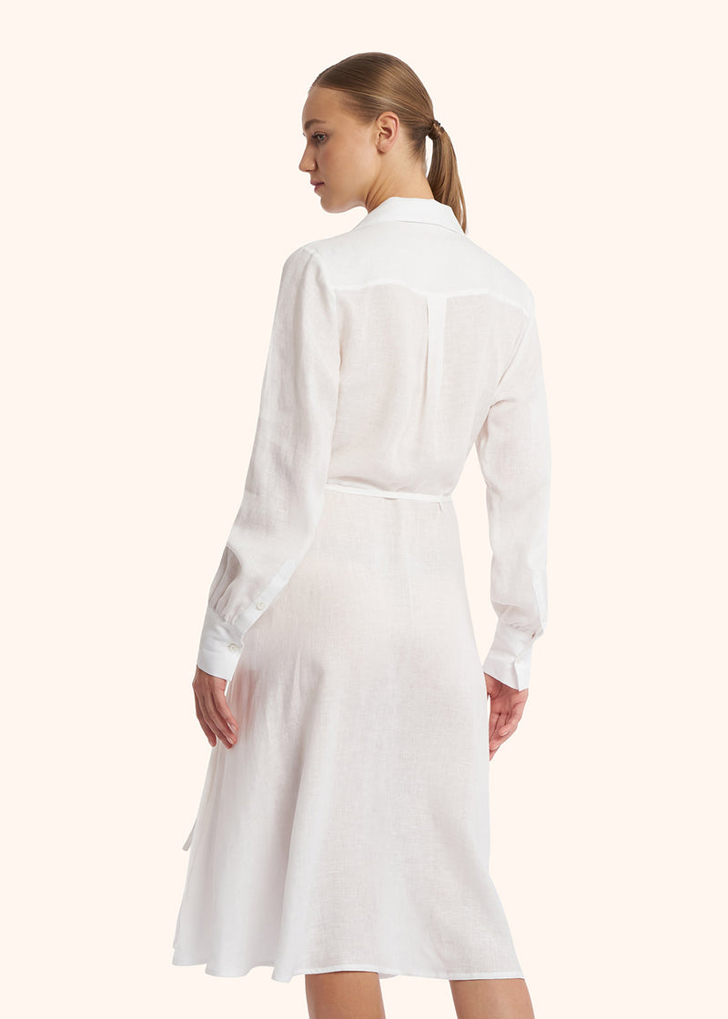 Kiton white dress for woman, made of linen - 3