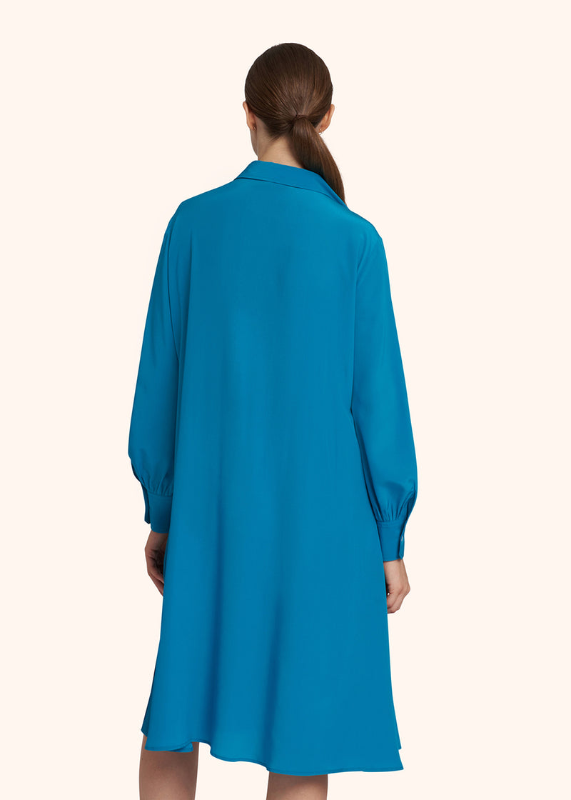 Kiton turquoise dress for woman, made of silk - 3