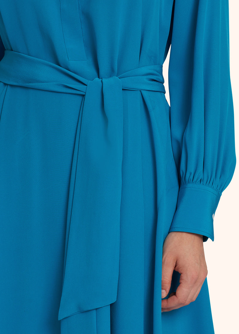 Kiton turquoise dress for woman, made of silk - 4