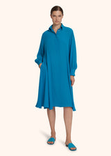 Kiton turquoise dress for woman, made of silk - 5