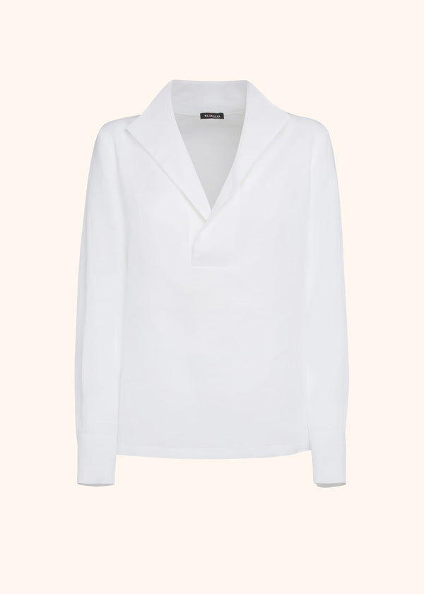 Kiton white shirt for woman, made of linen