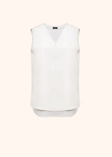 Kiton white sleeveless shirt for woman, made of silk