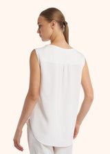 Kiton white sleeveless shirt for woman, made of silk - 3