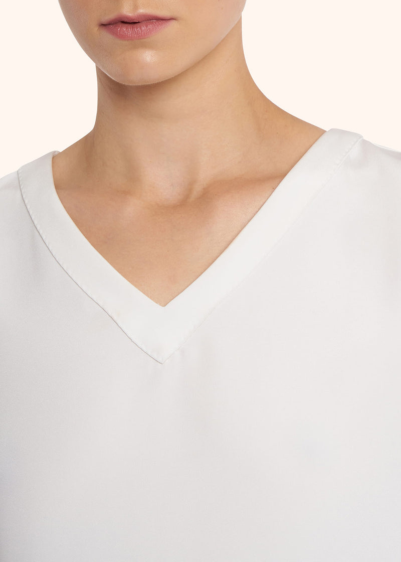 Kiton white sleeveless shirt for woman, made of silk - 4