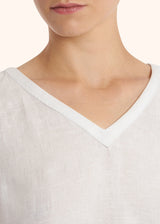 Kiton white sleeveless shirt for woman, made of linen - 4