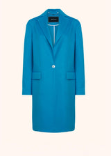 Kiton turquoise single-breasted coat for woman, made of cashmere